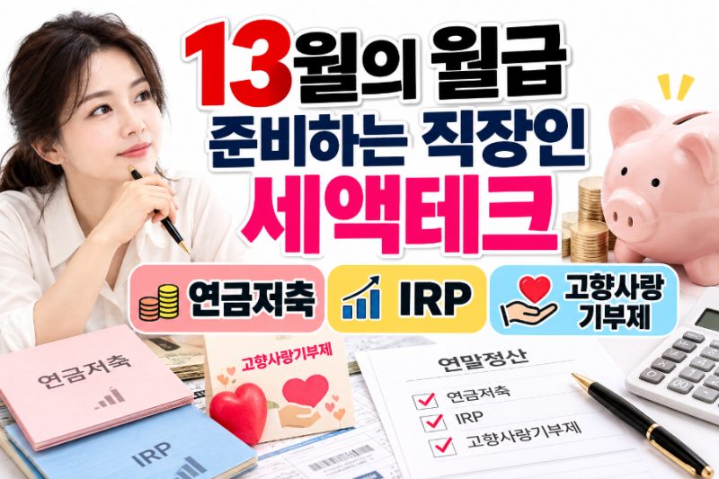 13월의 월급 준비하는 직장인｜연금저축·IRP 세액공제 직접 챙겨보기