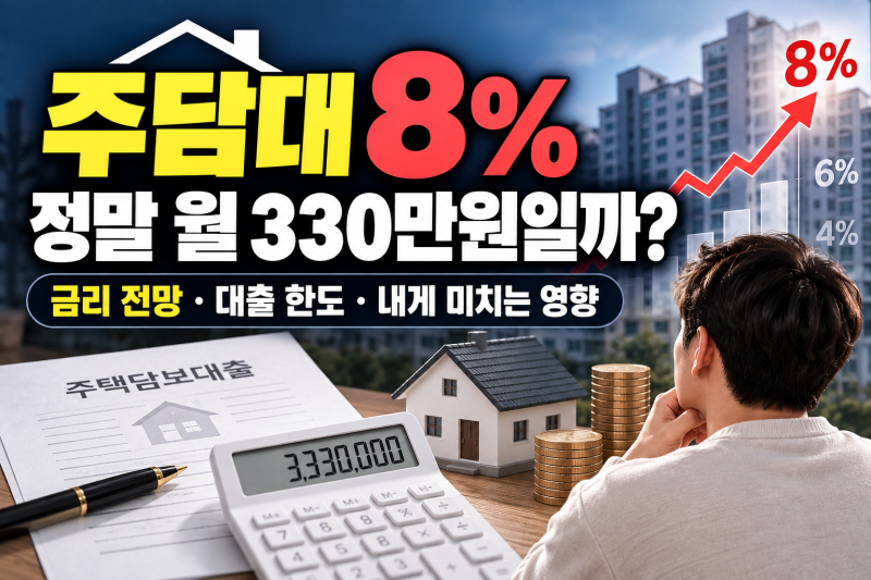 "주담대 8% 이자만 330만원!" 나에게 미치는 영향은??