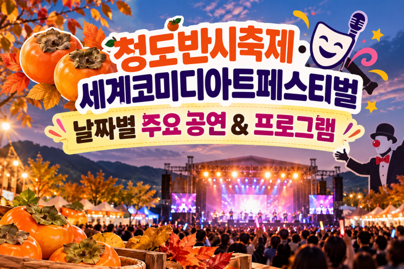 청도반시축제·세계코미디아트페스티벌 날짜별 주요 공연 & 프로그램