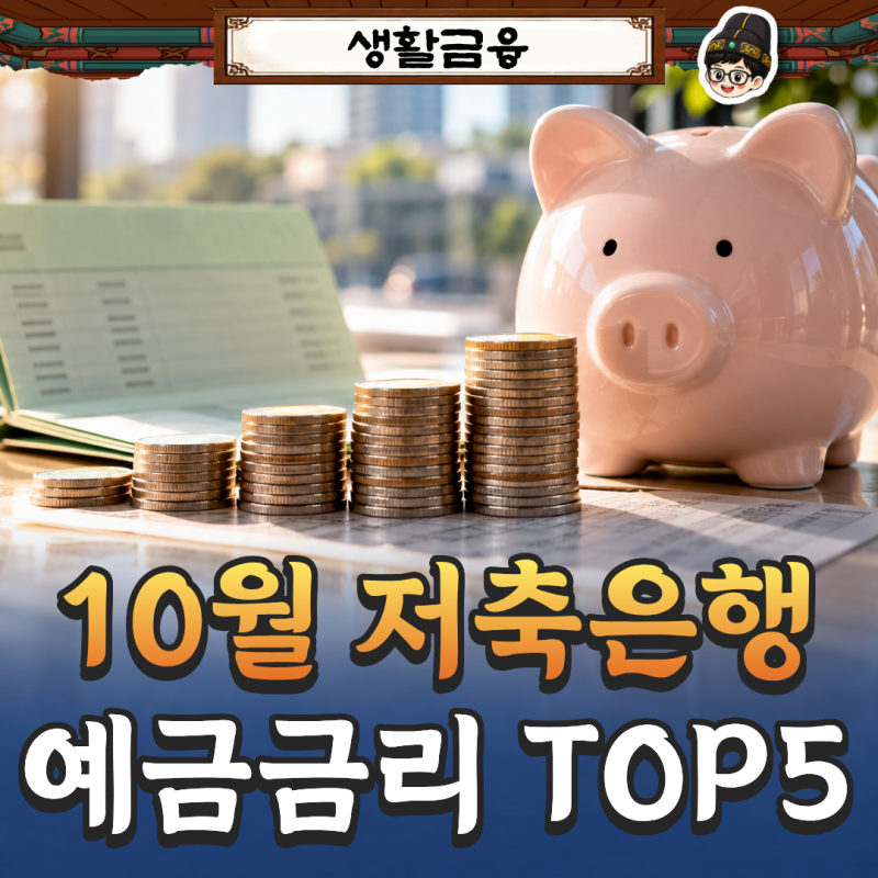 저축은행 예금 금리 TOP5 10월 '연 4.1%' 가장 높은 곳은 어디?