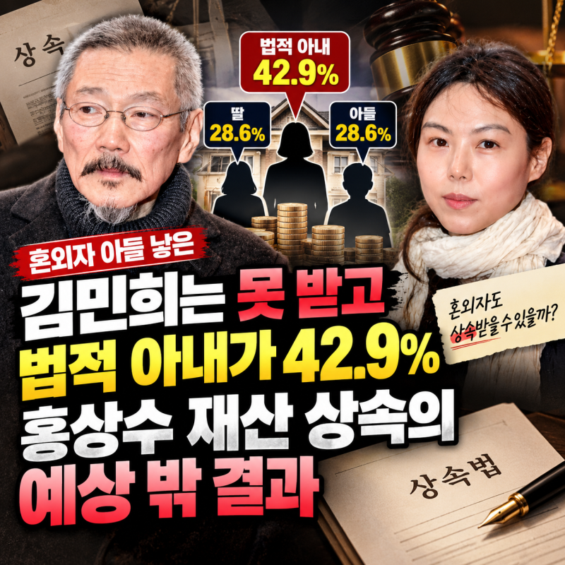 혼외자도 재산 상속받을까? 김민희·홍상수 사례로 보는 법정상속 순위와 배우자 상속분
