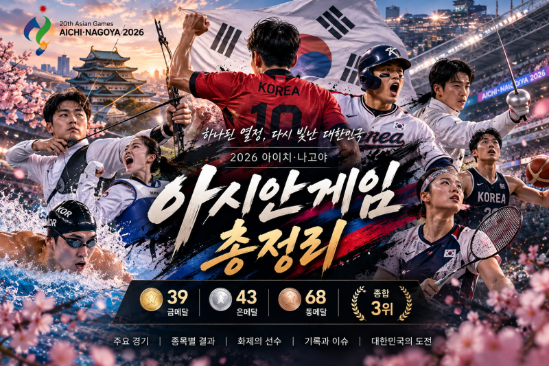 2026 아시안게임 총정리｜대한민국 최종 메달 순위·축구 4연패·안세영·이우석 주요 결과!