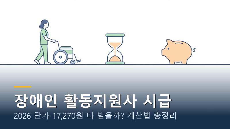 장애인 활동지원사 시급 2026｜17,270원 다 받을까? 계산법 총정리