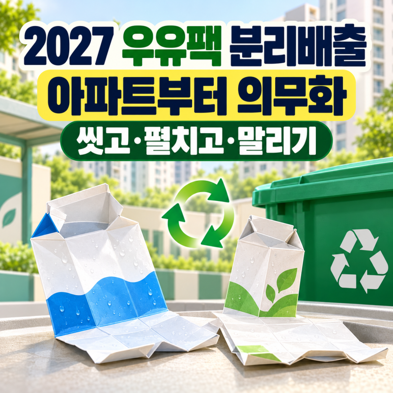 2027 우유팩 분리배출 의무화｜아파트 대상·멸균팩 버리는 법·과태료 여부