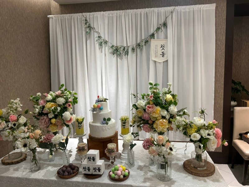 파티더타임 돌상 후기 웨스틴조선부산 까밀리아 돌잔치