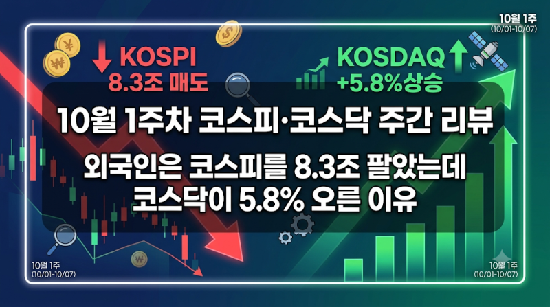 10월 1주차 코스피·코스닥 주간 리뷰｜외국인은 코스피를 8.3조 팔았는데 코스닥이 5.8% 오른 ....
