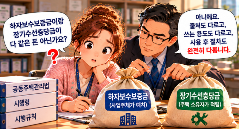 하자보수보증금과 장기수선충당금은 완전히 다른 돈입니다
