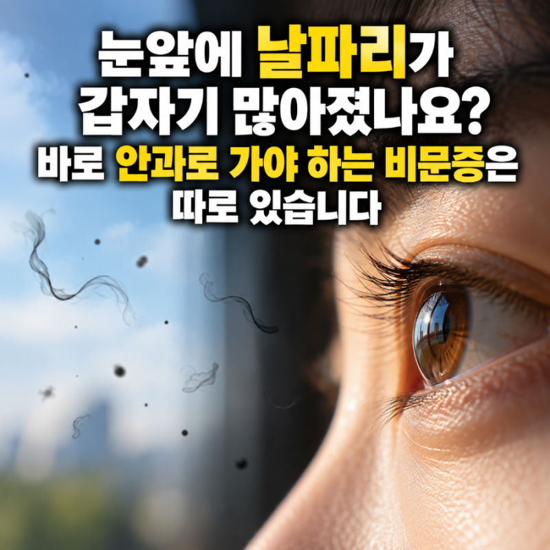“눈앞에 날파리가 갑자기 많아졌나요?” 바로 안과로 가야 하는 비문증은 따로 있습니다