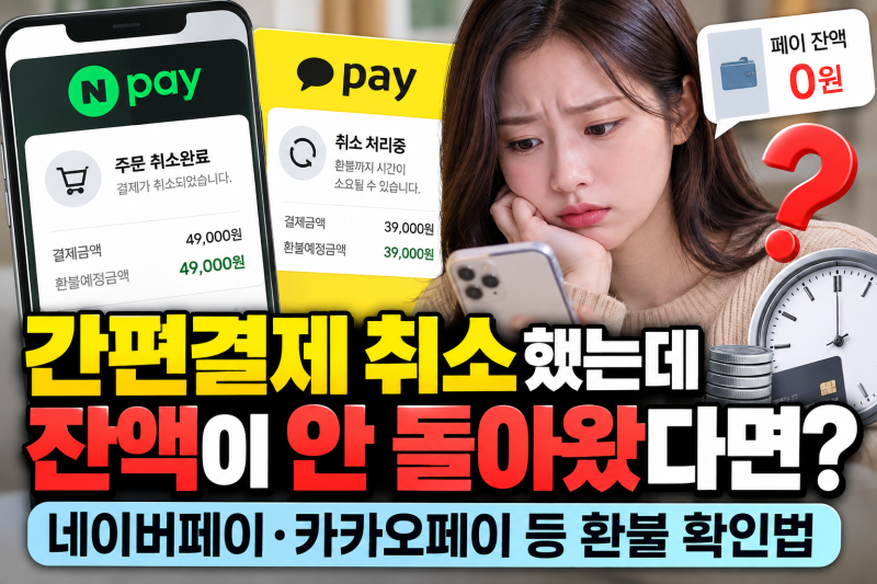 간편결제 취소했는데 돈이 안 돌아왔다면?｜네이버페이·카카오페이 환불 확인법