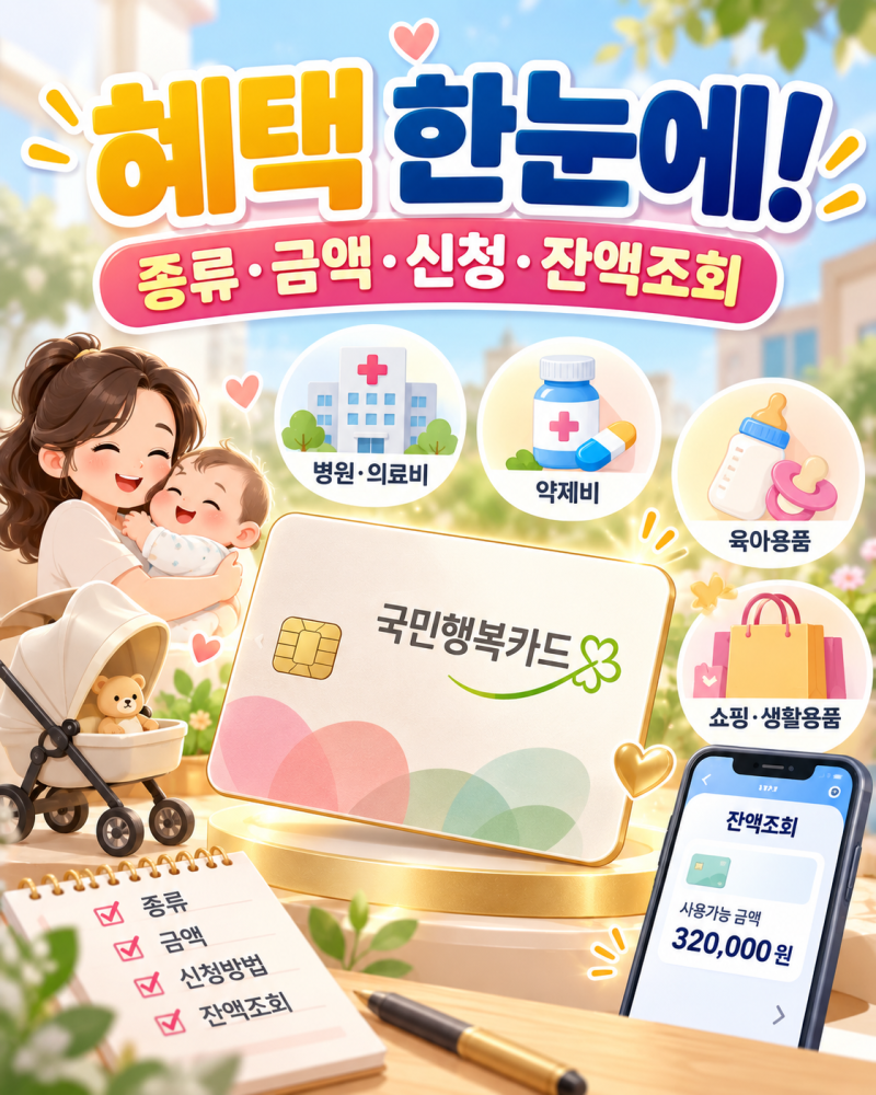 국민행복카드 바우처 종류와 금액, 신청방법·사용처·잔액조회 한눈에 정리