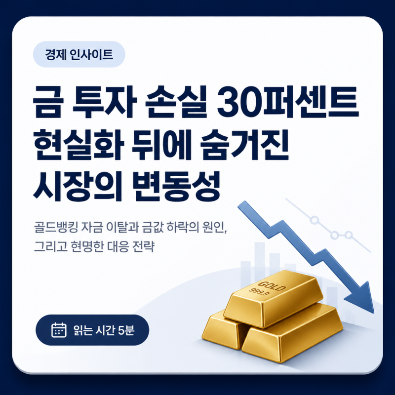 금 투자 손실 30퍼센트 현실화 뒤에 숨겨진 시장의 변동성