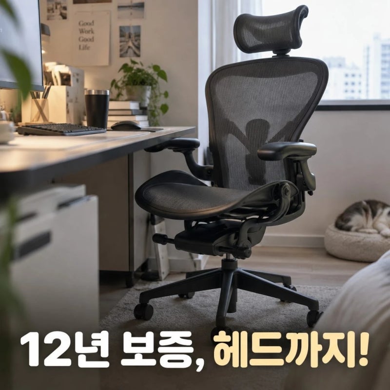 허먼밀러 뉴 에어론 풀 그라파이트 공식딜러 헤드 증정 12년 보증 혜택 정리