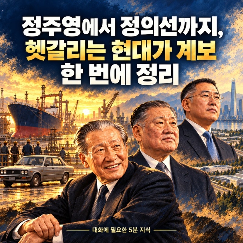 정주영의 현대는 왜 다섯 갈래가 됐을까? 현대가 5분 정리