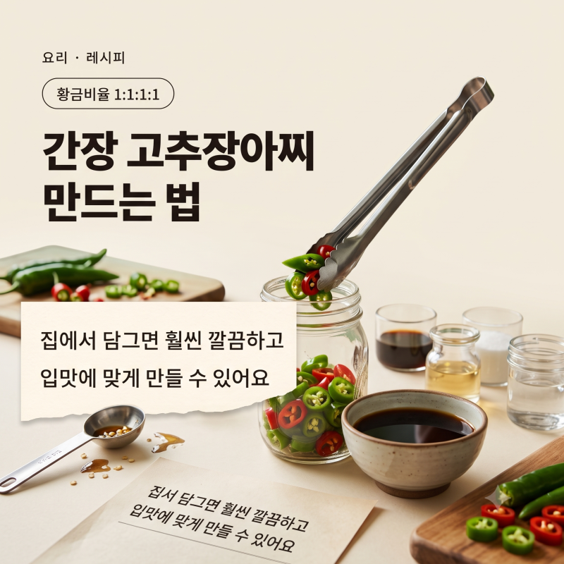 간장 고추장아찌 만드는 법 | 황금비율 1:1:1:1 고추장아찌 담그는 법