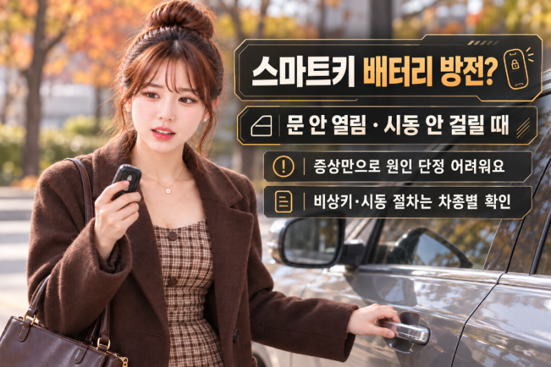자동차 스마트키 배터리 방전? 문 안 열림·시동 안 걸릴 때 확인 방법