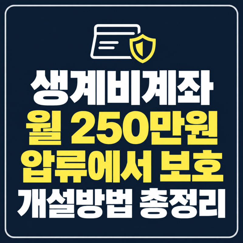 통장 압류돼도 250만원 지킨다｜생계비계좌 개설방법 따라 하기
