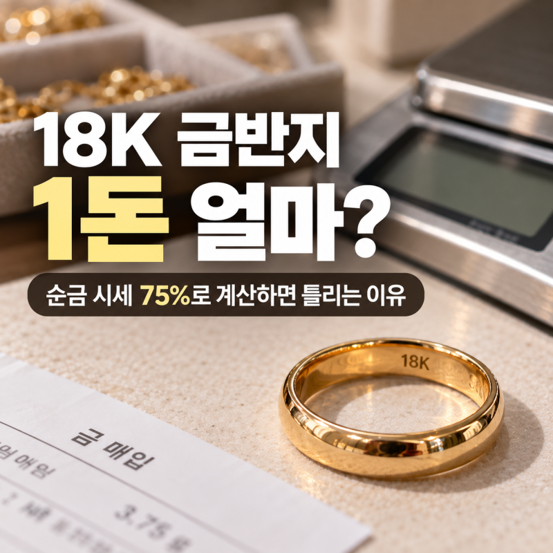 18K 금시세 1돈 금반지 팔면 얼마 받을까? 순금 시세 75%로 계산하면 틀리는 이유