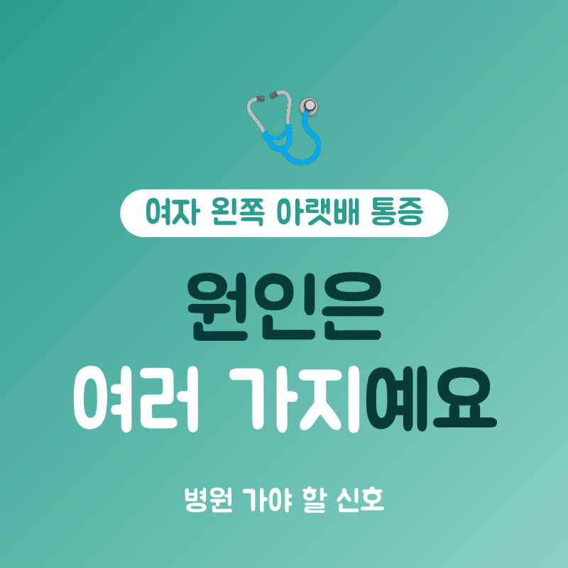여자 왼쪽 아랫배 통증 원인 구분, 병원 가야 할 신호 5가지