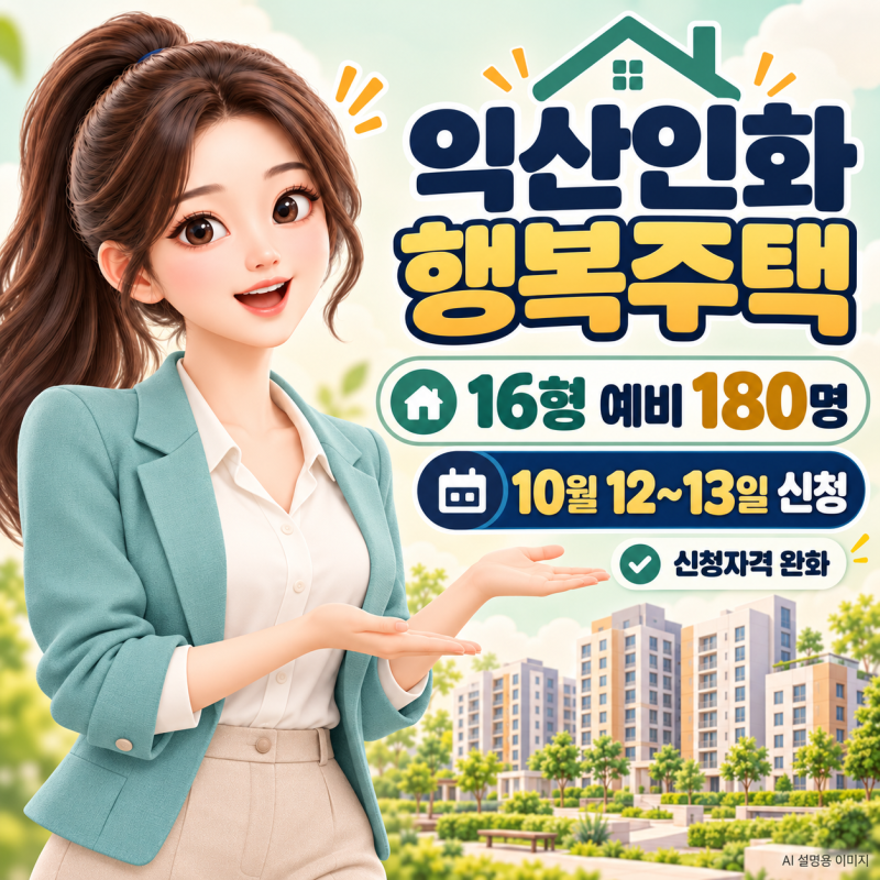 익산인화 행복주택 예비 180명, 소득 높아도 신청할 수 있을까?