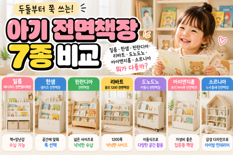 아기 전면책장 추천 7종 비교, 일룸·한샘·핀란디아·리바트·도노도노·아이엔지홈·소르니....