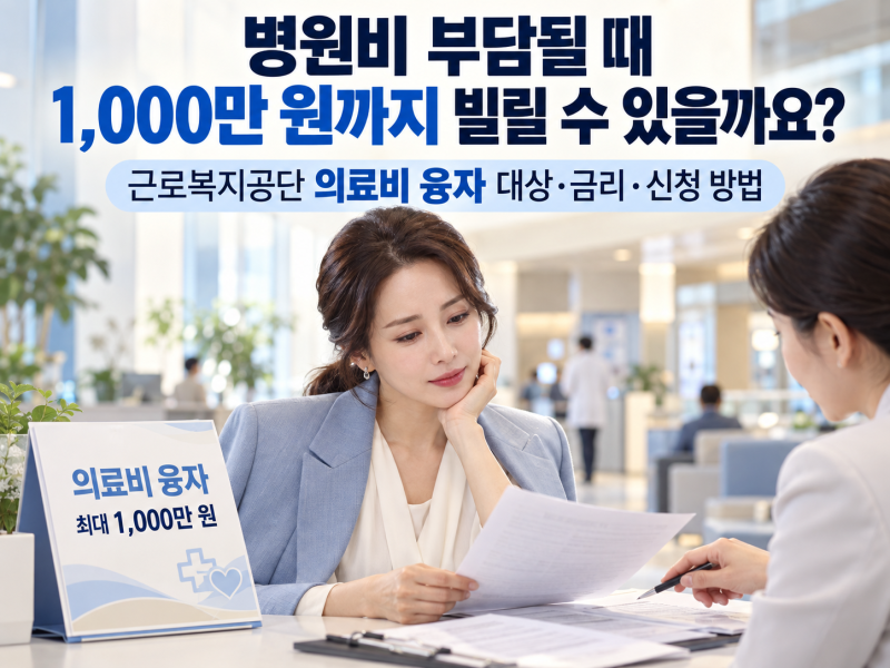 병원비 부담될 때 근로복지공단 의료비 대출받을 수 있을까요? 최대 1,000만 원 신청 조건