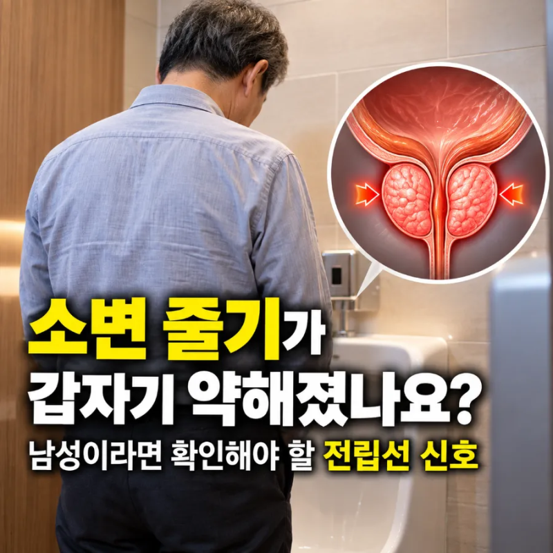 “소변 줄기가 갑자기 약해졌나요?” 남성이라면 확인해야 할 전립선 신호