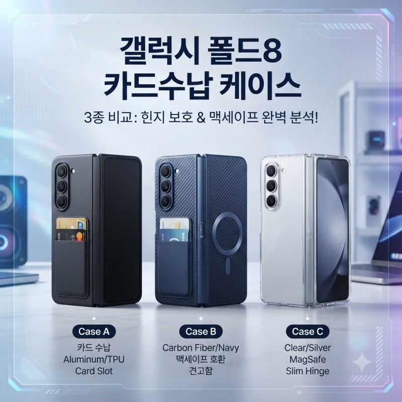 갤럭시Z 폴드8 맥세이프 케이스 고민 끝, 힌지보호 3종 비교로 답을 찾았다