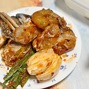 대전 둔산 학돌이네 괴정점 매운 꽃게 무침 (1~2인) 포장 1단계 맵기 양 맛 후기