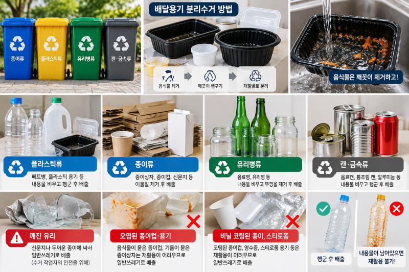 헷갈리는 분리수거 방법, 배달용기부터 깨진 유리까지 제대로 버리는 생활 꿀팁