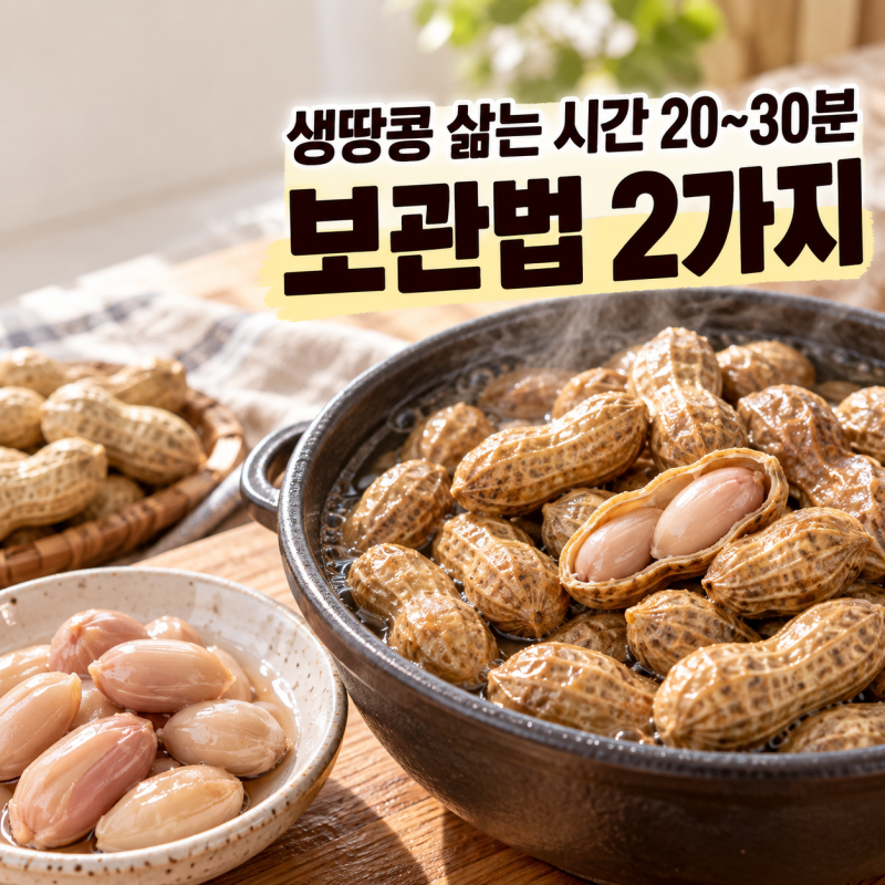 생땅콩 삶는법 삶는 시간 삶은 땅콩 보관법 땅콩 효능