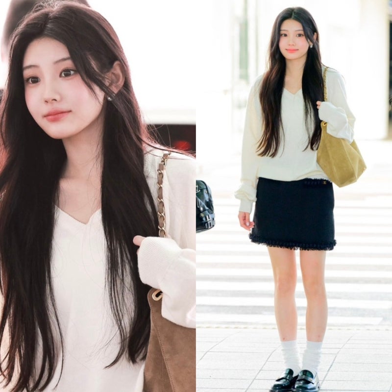 트위드가 이렇게 청순했나? 문의 폭주 아일릿 원희 공항패션