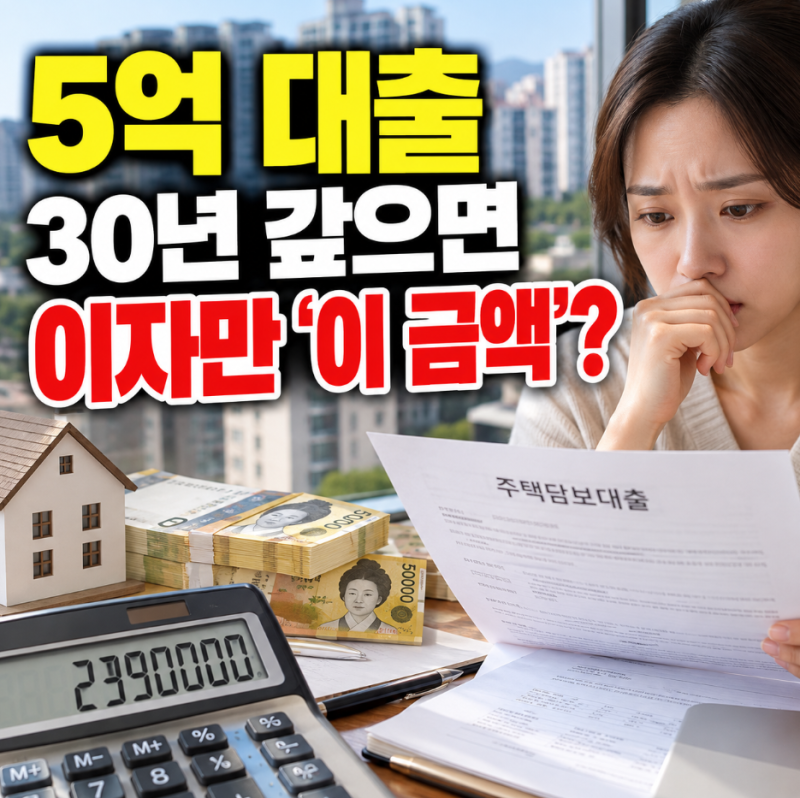 5억 대출 '30년이면 버틸 줄 알았는데' 금리 4% 이자만 '이 금액'?