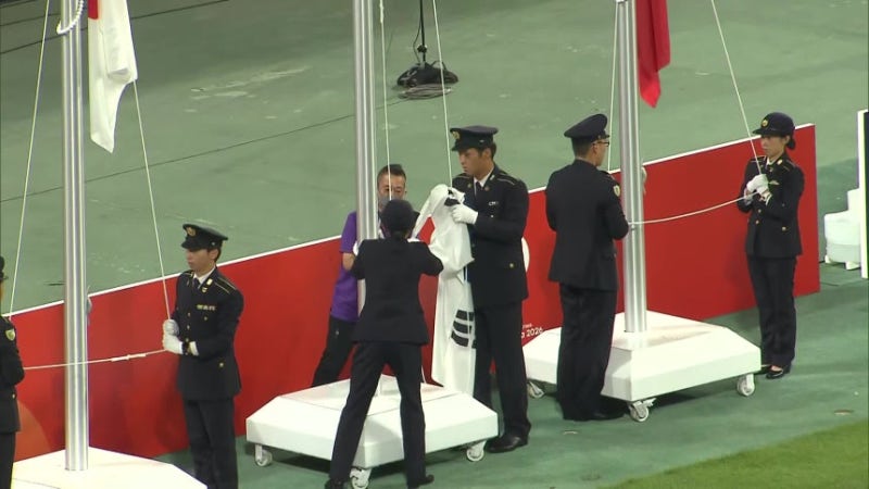한국 금메달 시상식서 태극기 게양 지연 일본 안방서 벌어진 아찔한 장면