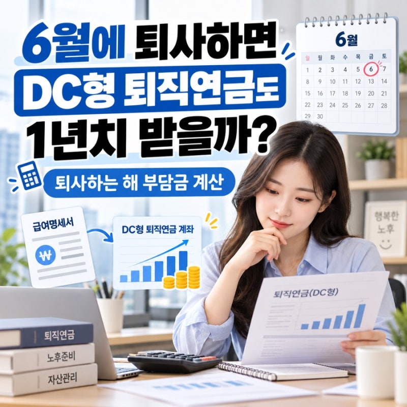 “6월에 퇴사하면 DC형 퇴직연금도 1년치 받을까?” 퇴사하는 해 부담금 계산해보니