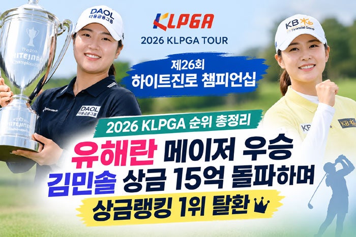 2026 KLPGA 순위 총정리｜유해란 메이저 우승, 김민솔 상금 15억 돌파