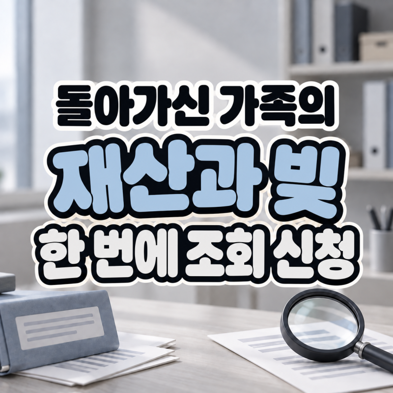 안심상속 원스톱 서비스로 사망자 재산조회, 신청방법·대상·기간·서류 정리