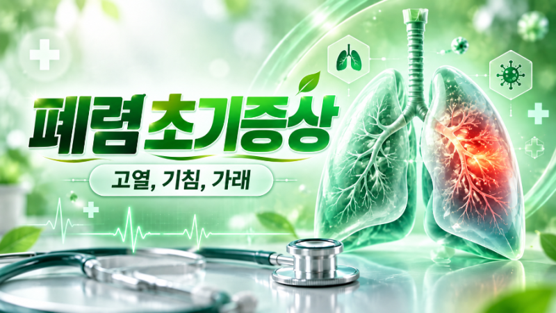 폐렴 초기증상, 감기와 다른 고열, 누런 가래, 가슴통증 언제 병원 가야 할까