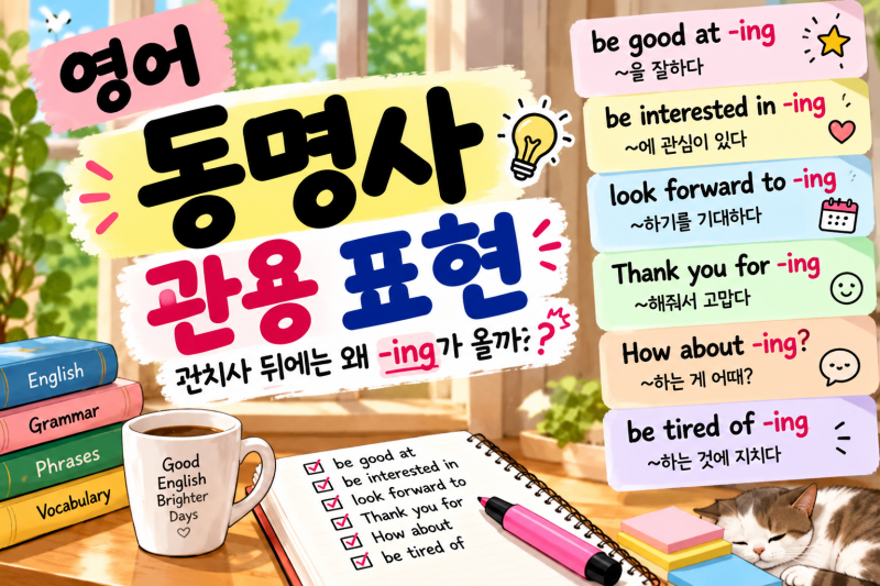 영어 동명사 관용 표현 총정리｜look forward to·be used to·feel like -ing 쉽게 정리｜파일 첨부