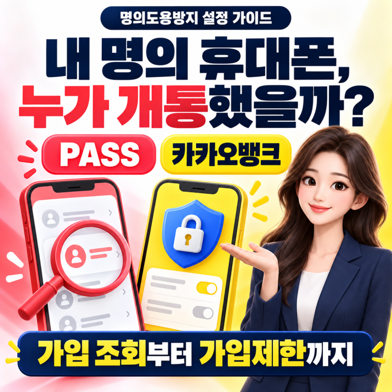 명의도용방지 가입제한 엠세이퍼 이용이 어렵다면? PASS·카카오뱅크로 가입 조회·가입제한