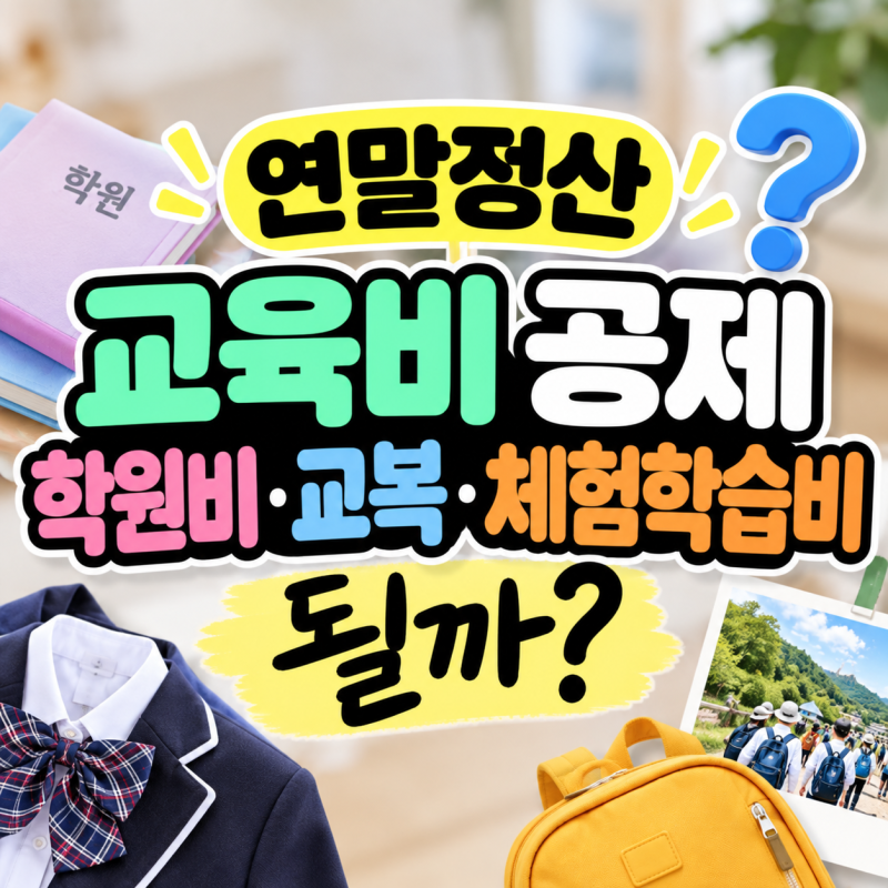 연말정산 교육비 공제, 학원비·교복·체험학습비 될까? 항목별 정리