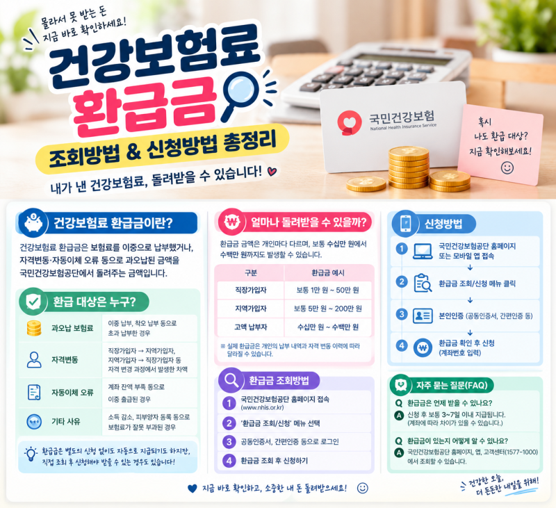 건강보험료 환급금 조회방법｜내가 받을 돈 있는지 1분 확인