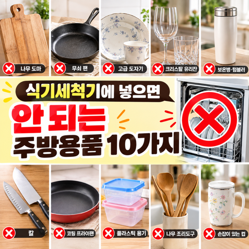 식기세척기에 넣으면 안 되는 주방용품 10가지