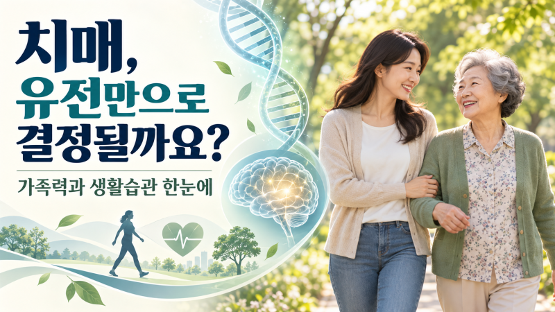 치매, 유전만으로 결정될까요? 가족력이 있어도 낮출 수 있는 위험과 생활습관
