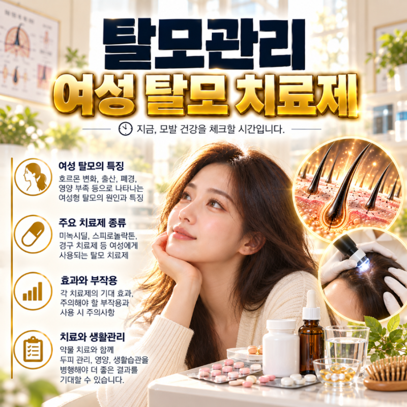 여성 탈모 치료제..엘크라넬,미녹시딜,스피로노락톤