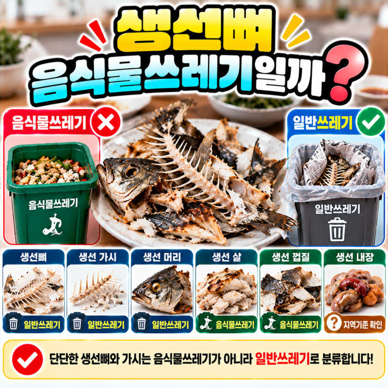 생선뼈 음식물쓰레기일까? 생선 가시·머리·껍질 버리는 법