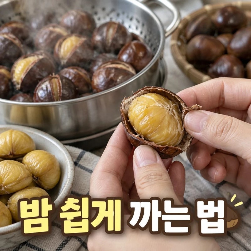 밤 삶는 방법 밤 찌는법 찌는 시간 껍질 쉽게 벗기는 법