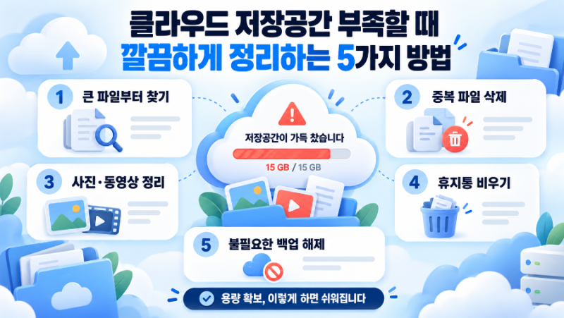 클라우드 저장공간 부족할 때 깔끔하게 정리하는 5가지 방법