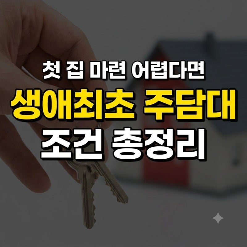 '내 집마련 어렵다면' 생애최초 주택담보대출 조건 총정리 : 지원대상, 금리 , 규제