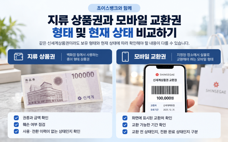 신세계상품권 매입시세 왜 달라질까? 지류·모바일 상태별 체크사항