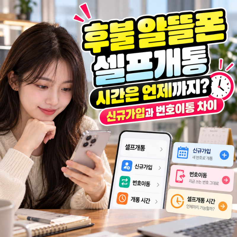 후불 알뜰폰 셀프개통 시간은 언제까지? 신규가입과 번호이동 차이